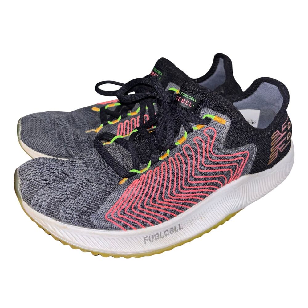New Balance Women's FuelCell Rebel running shoes black neon pink green size 7.5
